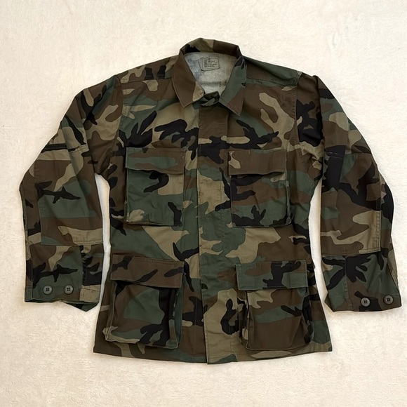 Vintage Military Woodland Combat Camo Coat - Picture 1 of 8